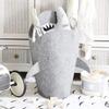 KIKOM Large Felt Storage Basket, Cartoon Shark, Gray, Foldable Laundry and Storage Basket for Baby Toys, Clothing and Pets, 13 x 21 in, Medium view 3