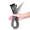 Dreadlock Hair Extensions, Faux Locs, Braided Synthetic Afro Kinky Hair, Black + Silver Gray view 2