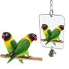 Lankater Parrot Toy with Hanging Mirror and Bell view 2