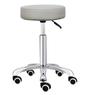 Grace&Grace Adjustable Rolling Swivel Stool with Casters, Backless, Classic Flat, Beige view 1