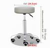 Grace&Grace Adjustable Rolling Swivel Stool with Casters, Backless, Classic Flat, Beige view 3