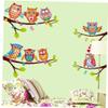 Lankater Cartoon Owl Tree Branch Wall Decal view 1