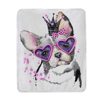 PUXUQU S French Bulldog Cozy Blanket, 125 x 150 cm