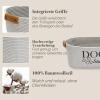 Morezi Cotton Rope Dog Toy Storage Basket with Handles, Gray view 4