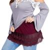 Valink Mini Skirt Shirt Extender, Lace, Hollow-Stitch Detail view 2