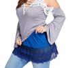 Valink Mini Skirt Shirt Extender, Lace, Hollow-Stitch Detail view 3