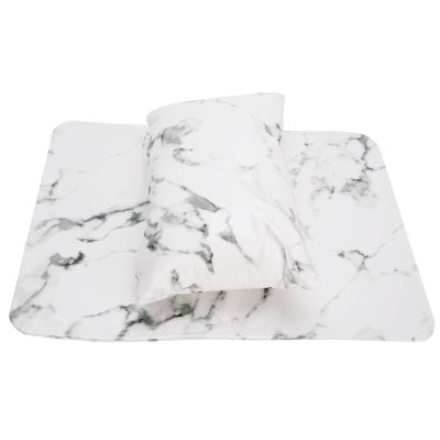 Nail Art Hand Pad and Wrist Rest Pillow, Soft PU Leather, White