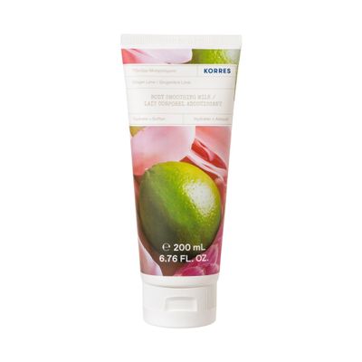 Korres Ginger Lime Smoothing Body Lotion with Aloe Vera, Vegan, Dermatologically Tested, 200 ml