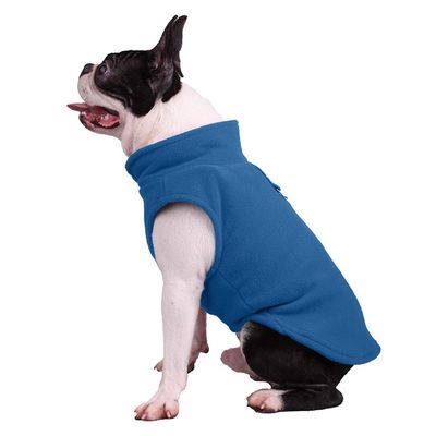 Dog Sweater, Soft Fleece Vest, Cold-Weather Jacket with Leash Ring for Small and Medium Dogs, XL, Blue
