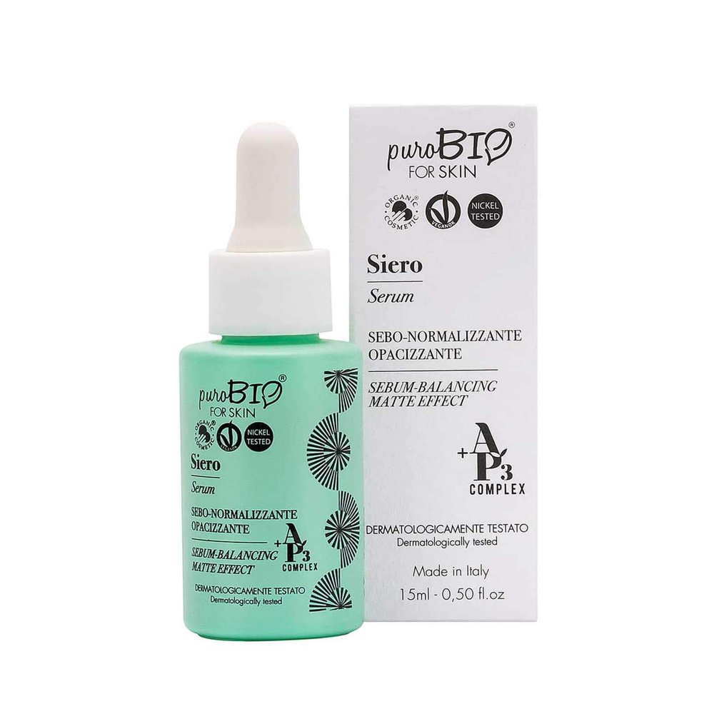 Purebio Sebum Normalizing Mattifying Serum, 15 ml