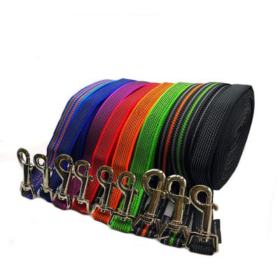 Rubberized Dog Long Line, 35 m, 20 mm, with Handle, Black/Orange