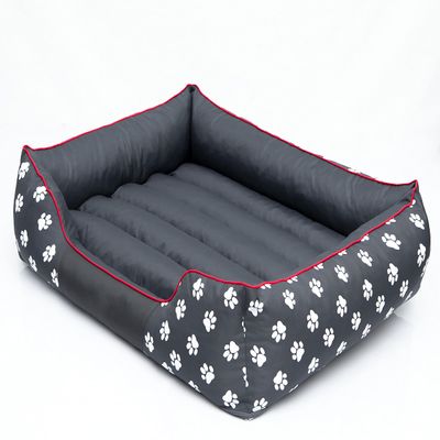PillowPrim Dog Bed Sofa Cushion Couch Pet Bed Grey XXL 110x90 with Paws