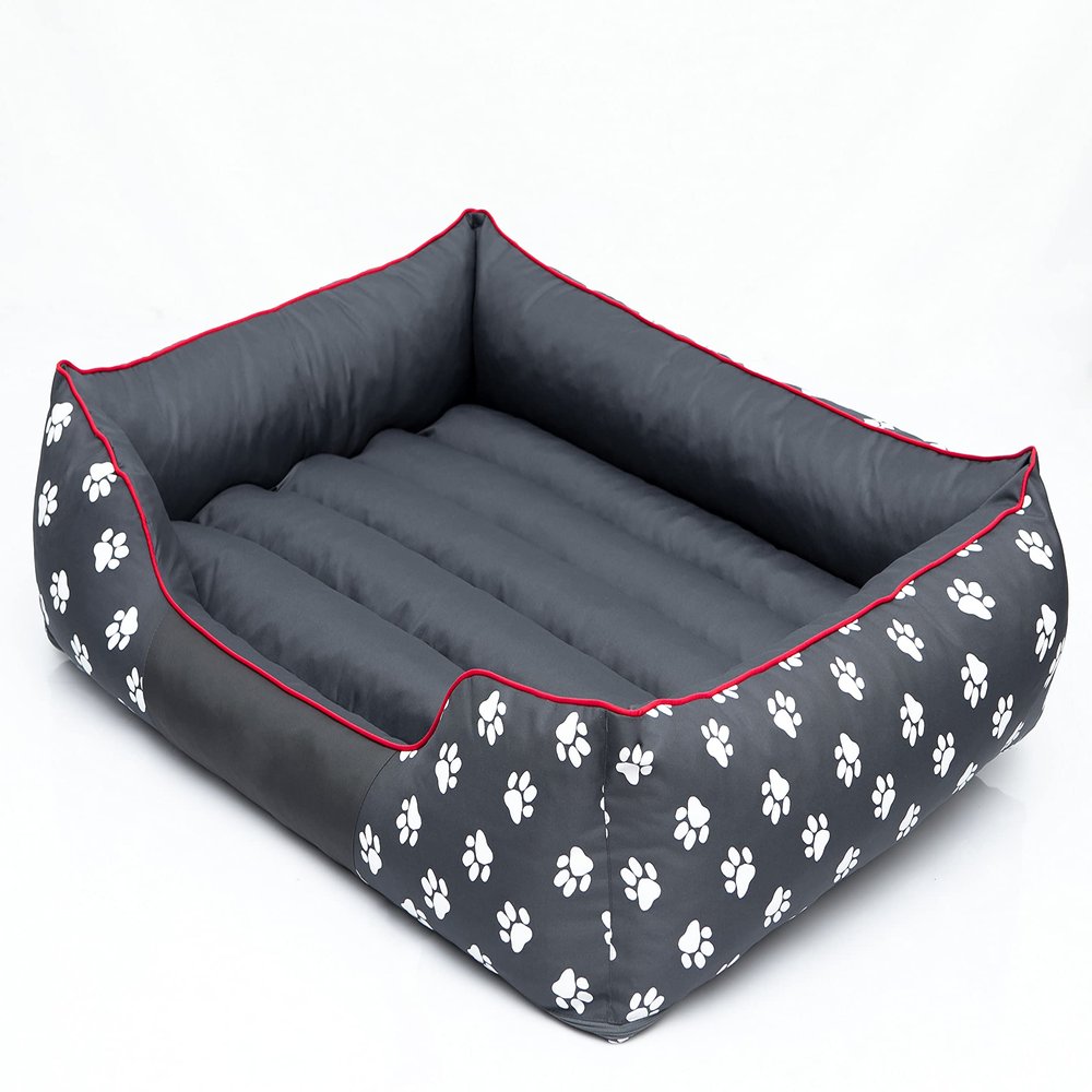 PillowPrim Dog Bed Sofa Cushion Couch Pet Bed Grey XXL 110x90 with Paws