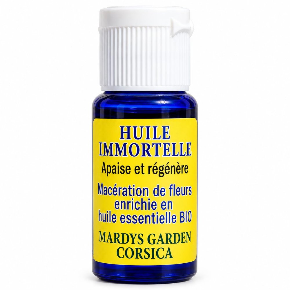 Immortelle Oil 15 ml — Soothes and Regenerates — Macerated Flower with Organic Immortelle Essential Oil from Corsica