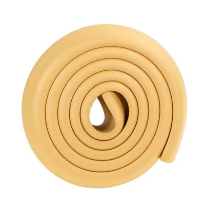 SSCYHT Child Safety Edge Protector, 2 m Extra-Thick L-Shaped Foam Cushion with 4.2 m Tape, Light Brown