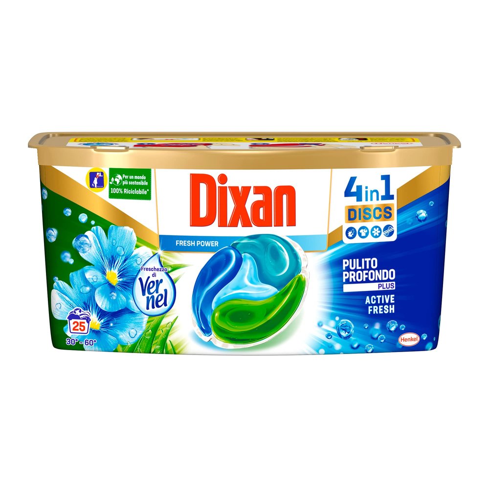 Dixan Discs Vernel Freshness Pre-Dosed Laundry Detergent Capsules, 25 Washes - 620 g