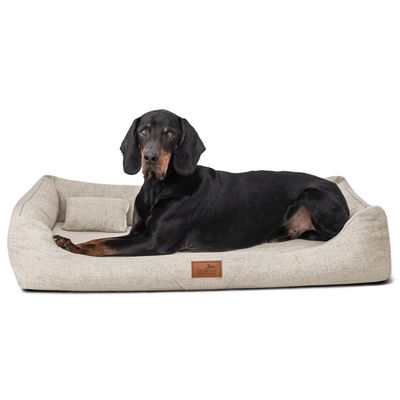 tierlando William Couture Orthopedic Dog Bed, 130 x 100 cm, Cream