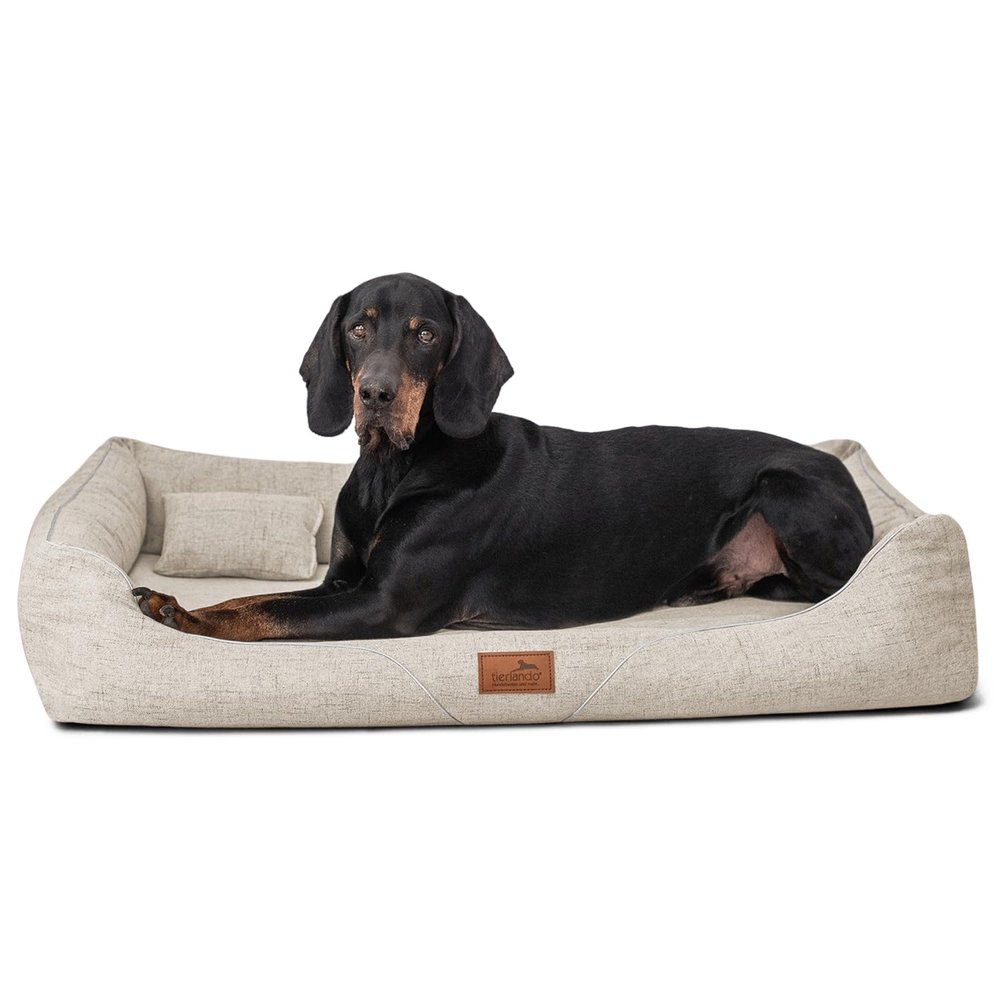 tierlando William Couture Orthopedic Dog Bed, 130 x 100 cm, Cream