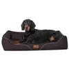 tierlando William Couture Orthopedic Dog Bed, Cozy Sofa with Washable Mélange Fabric Cover and Memory Foam Mattress, 110 x 85 cm, Brown view 1