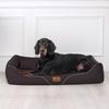 tierlando William Couture Orthopedic Dog Bed, Cozy Sofa with Washable Mélange Fabric Cover and Memory Foam Mattress, 110 x 85 cm, Brown view 2