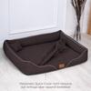 tierlando William Couture Orthopedic Dog Bed, Cozy Sofa with Washable Mélange Fabric Cover and Memory Foam Mattress, 110 x 85 cm, Brown view 4
