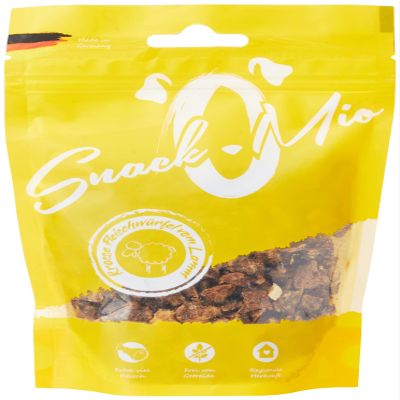 SnackOMio Premium Dog Treats - Crunchy Lamb Cubes, Grain-Free, 125g