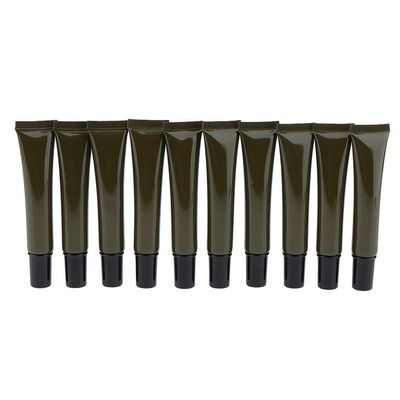 Tubayia 10-Pack Empty Refillable Cosmetic Tubes, Green and Black