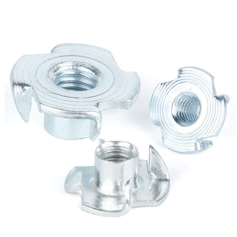 Four-Prong Furniture Insert Nut, M3–M10, 20 Pieces