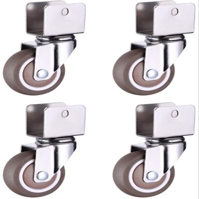 4-Pack 2-Inch Swivel Casters with Brakes, U-Type Mount