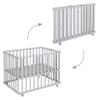 roba Foldable Playpen, Taupe, 74 x 100 cm, Space-Saving Wooden Playpen with Casters view 3