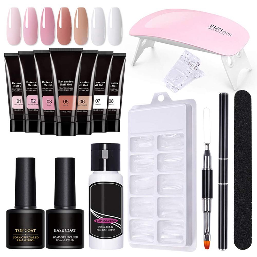 ARTOCT Poly Nail Builder Gel Kit with Nail Lamp