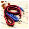 1.2 m Large Dog Hand-Braided Nylon Rope Leash with Iron Buckle, Green/Pink, Size M view 3