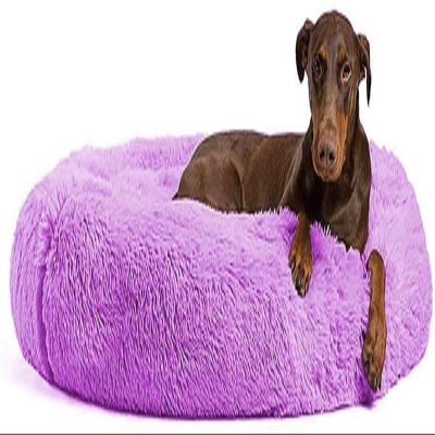 DHGTEP Round Plush Calming Dog Bed, 70–120 cm