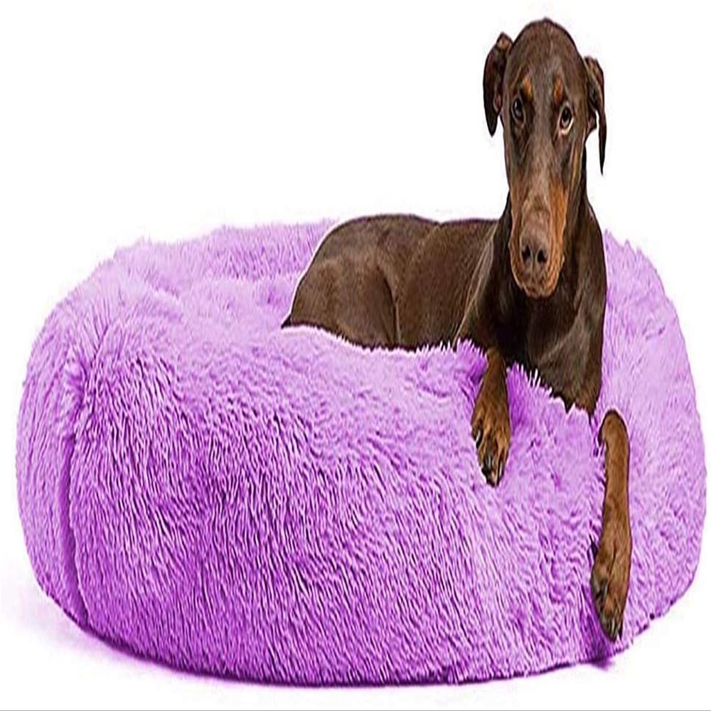 DHGTEP Round Plush Calming Dog Bed, 70–120 cm