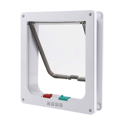 Hua Cat Flap with 4-Way Lock for Metal Doors and Windows, 3 Sizes (Small)