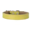 Adjustable Genuine Leather Dog Collar, Strong Pet/Cat Neck Strap for Chihuahua Puppies (Yellow, M) view 1