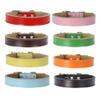 Adjustable Genuine Leather Dog Collar, Strong Pet/Cat Neck Strap for Chihuahua Puppies (Yellow, M) view 4