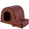 Portable 2-in-1 Pet House and Sofa, Coffee Dots, Size S view 1