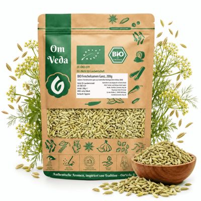 OmVeda Organic Whole Fennel Seeds 200 g