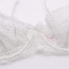 varsmiss Sexy Sheer Lace Underwire Bra Set with Thong, White, 75C view 3
