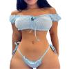Buitifo Women's Lace Babydoll Lingerie Set, 2-Piece Pajama Set, Blue, XXL view 1