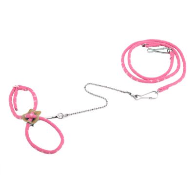 SALUTUYA Adjustable Hamster Harness with Traction Rope (Pink)