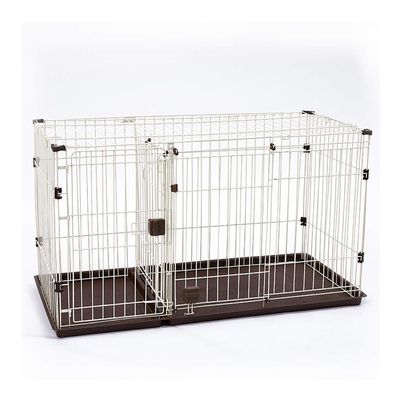 NYKK Dog Cage/Dog Crate Transport Crate, Indoor Double Compartment Dog and Cat Cage