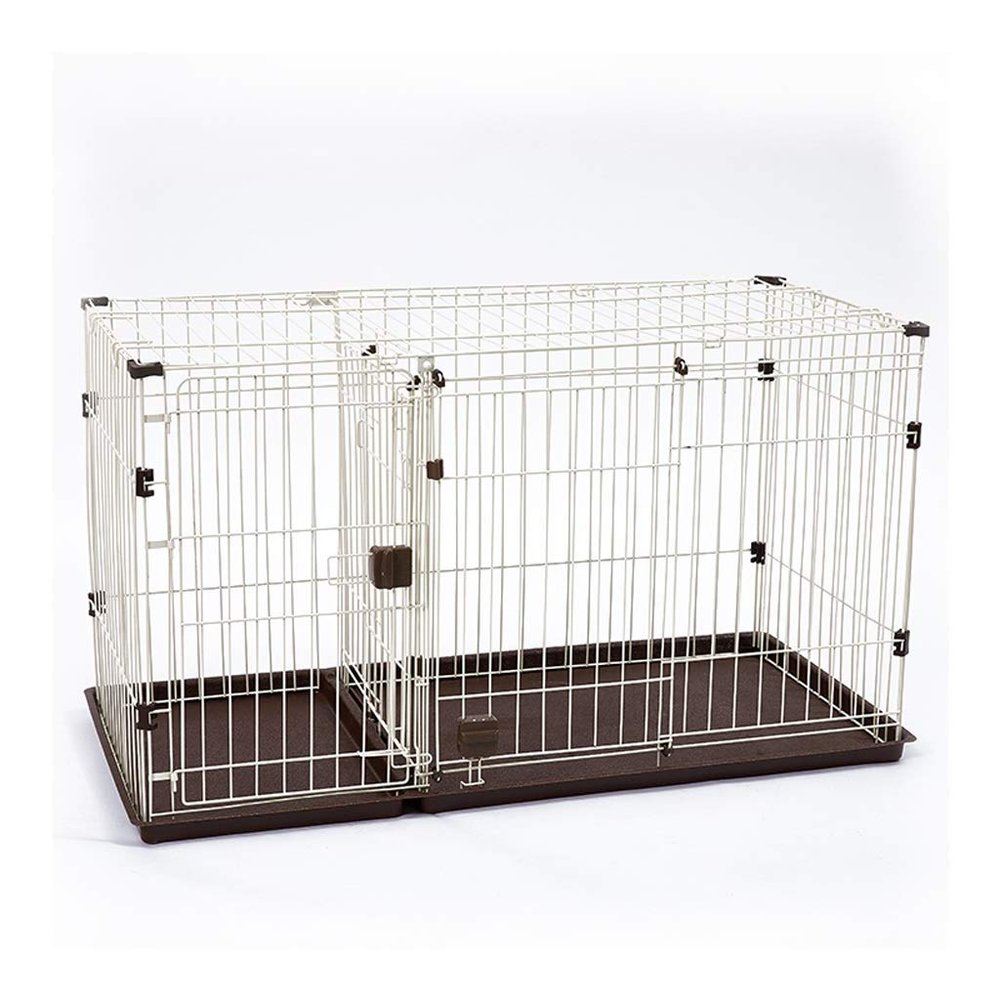 NYKK Dog Cage/Dog Crate Transport Crate, Indoor Double Compartment Dog and Cat Cage