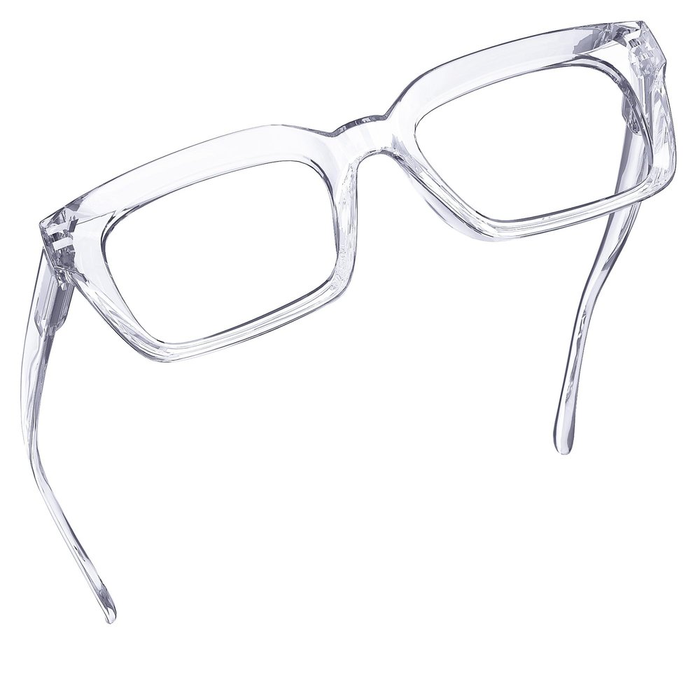 Eyekepper Women's Reading Glasses - Oversized Square-Frame Reading Glasses, Transparent, +3.75