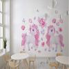 Pink Unicorn Wall Sticker with Flowers, 185 x 116 cm view 1