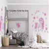 Pink Unicorn Wall Sticker with Flowers, 185 x 116 cm view 2