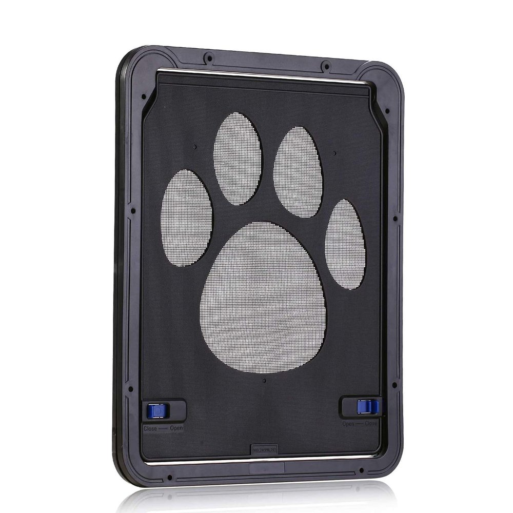 Hua Cat Door with 2-Way Lock, ABS and Nylon, for Wood Doors and Windows, 2 Sizes (42 x 37 cm)