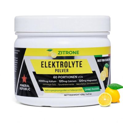 Mineral Republic Lemon Electrolyte Powder, Sugar-Free, 60 Servings (2-Month Supply)