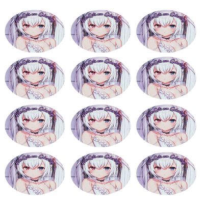 12 Muffin Toppers, Approx. 6 cm, DIY Cut-Out, Manga Anime Birthday Design, Fondant 0851x
